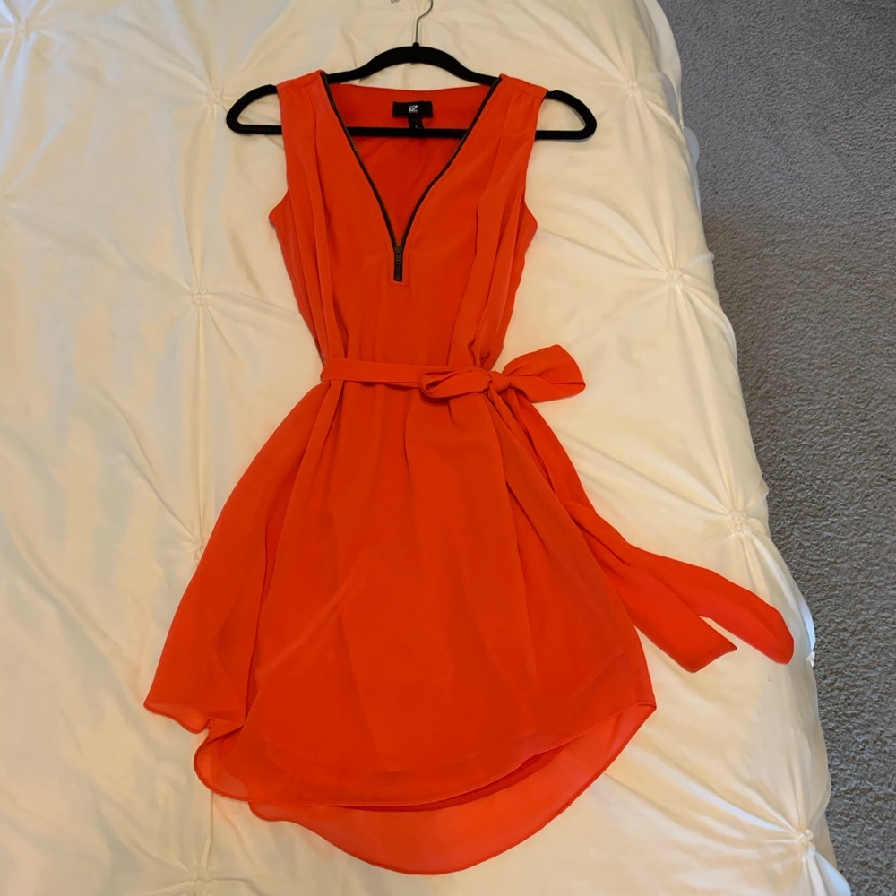 IZ Byer Hot Pink Zipper Dress